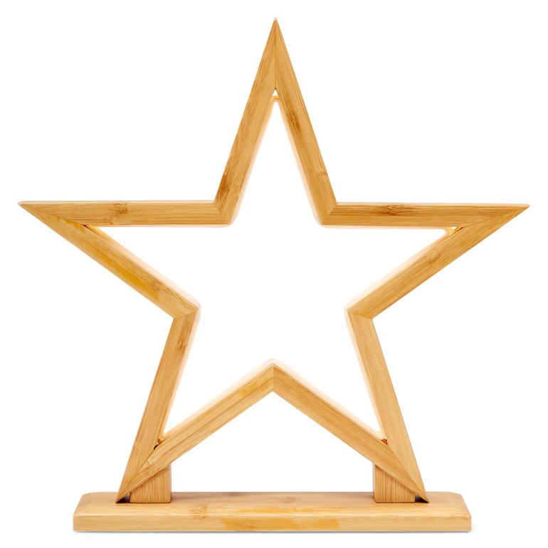 Natural Bamboo Star LED Lamp - Small