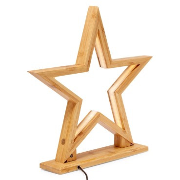 Natural Bamboo Star LED Lamp - Small