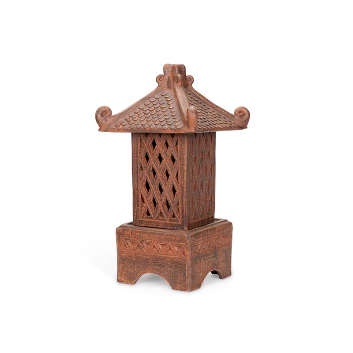 Natural Brown Terracotta Pagoda Lantern - Large