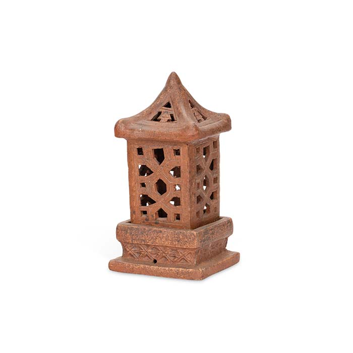 Natural Brown Terracotta Pagoda Lantern - Small