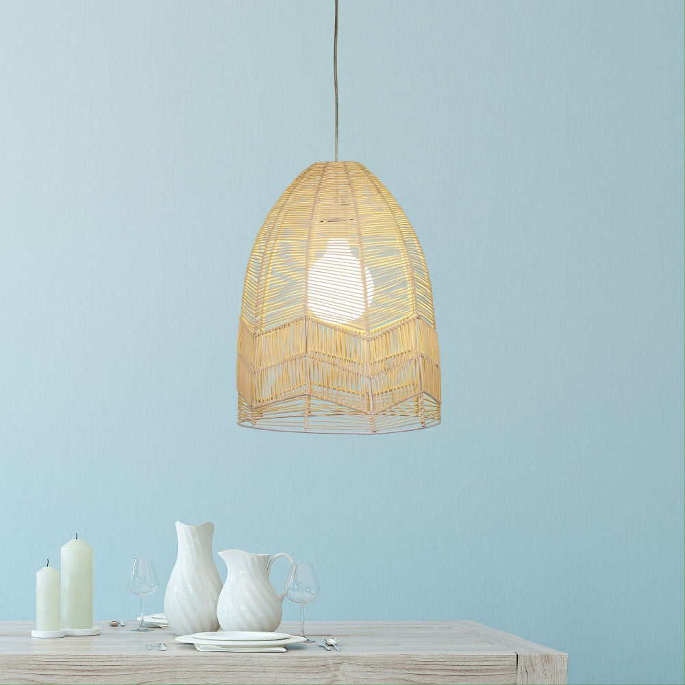 Natural Cane Shade Ceiling Light (Available in 3 Colors)