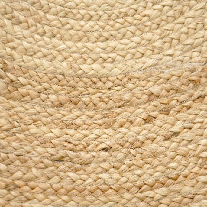 Natural Crocheted Pattern Jute Rug - Round 100cms