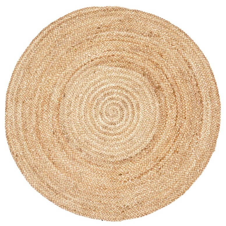 Natural Crocheted Pattern Jute Rug - Round 160cms