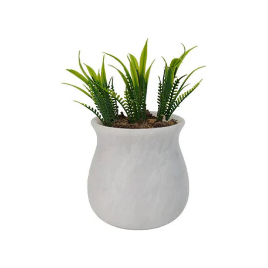 Natural Elegance Marble Planter Pot - White