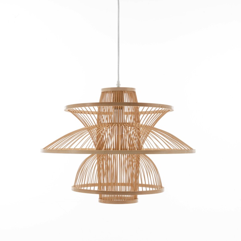 Natural Hand-Woven Bamboo 3-layer Pendant Lamp - Large