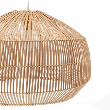 Natural Hand-Woven Bamboo Cage Pendant Lamp - Large