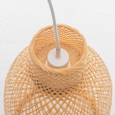 Natural Hand-Woven Bamboo Cone Pendant Lamp