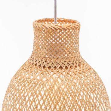 Natural Hand-Woven Bamboo Cone Pendant Lamp