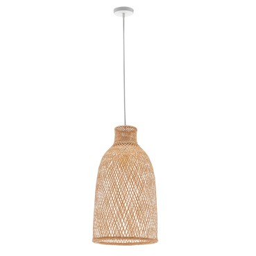 Natural Hand-Woven Bamboo Cone Pendant Lamp