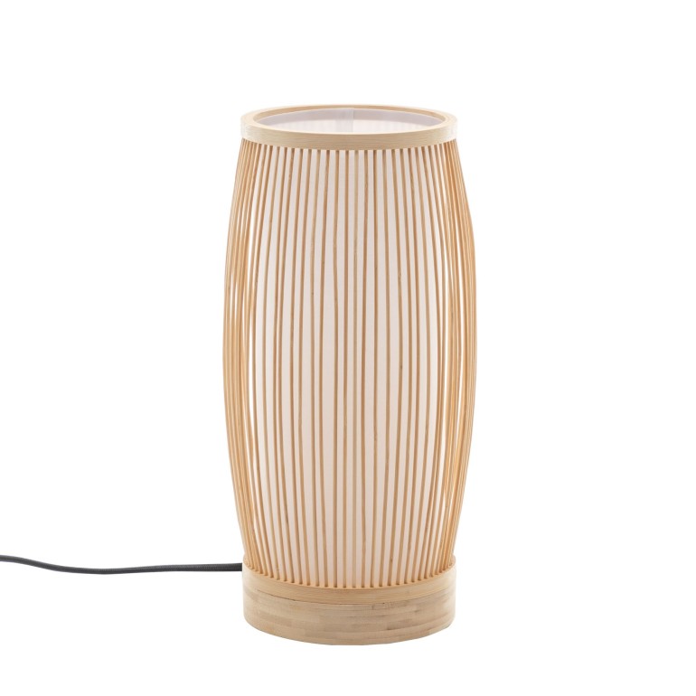 Natural Hand-Woven Bamboo Cylinder Table Lamp