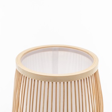 Natural Hand-Woven Bamboo Cylinder Table Lamp