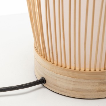 Natural Hand-Woven Bamboo Cylinder Table Lamp