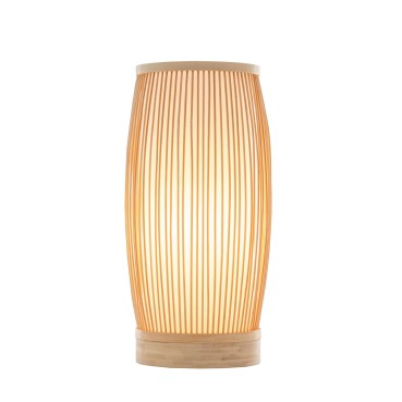 Natural Hand-Woven Bamboo Cylinder Table Lamp