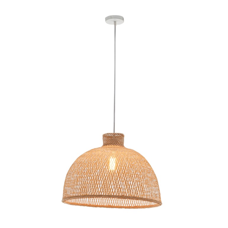 Natural Hand-Woven Bamboo Dome Pendant Lamp