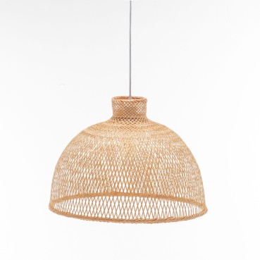 Natural Hand-Woven Bamboo Dome Pendant Lamp