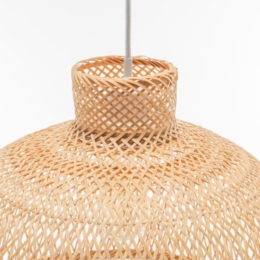 Natural Hand-Woven Bamboo Dome Pendant Lamp