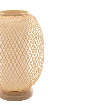 Natural Hand-Woven Bamboo Oval Table Lamp