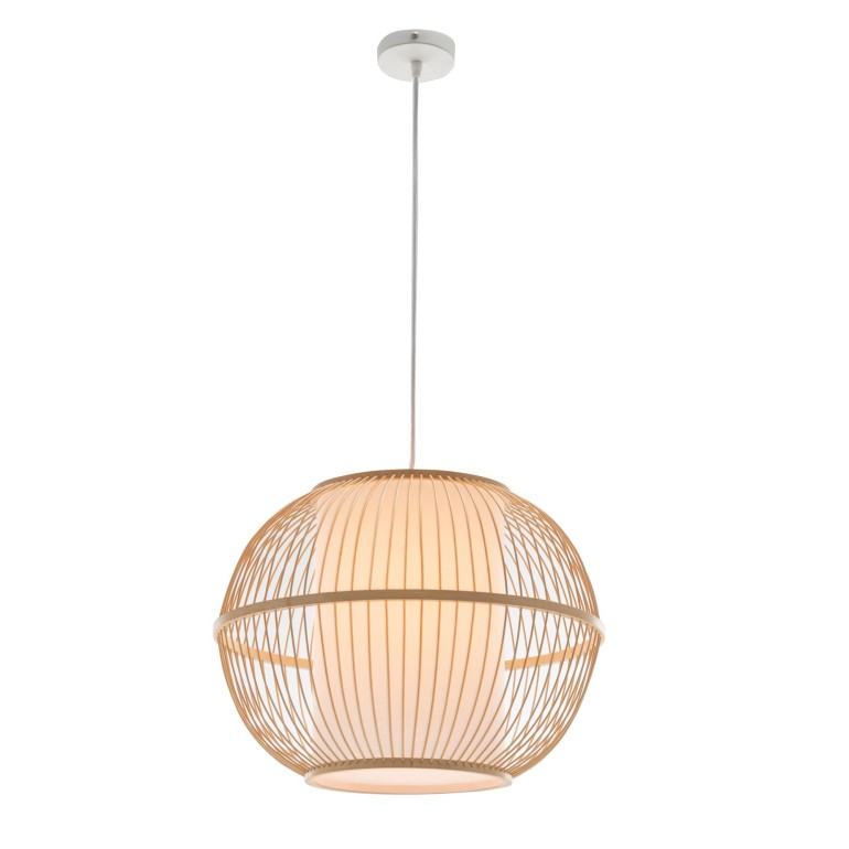 Natural Hand-Woven Bamboo Sphere Pendant Lamp