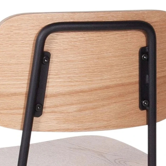 Natural Modern Black Frame Stool (Available in 2 Sizes)