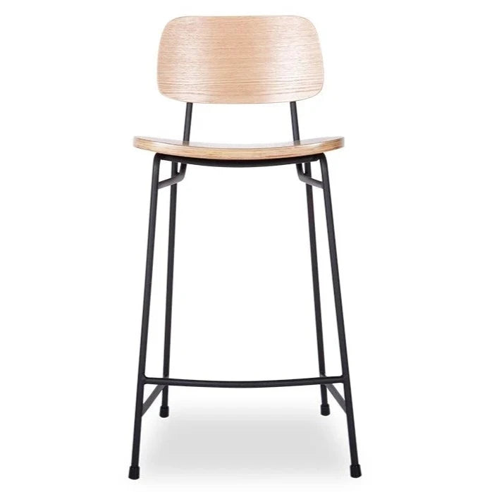 Natural Modern Black Frame Stool (Available in 2 Sizes)