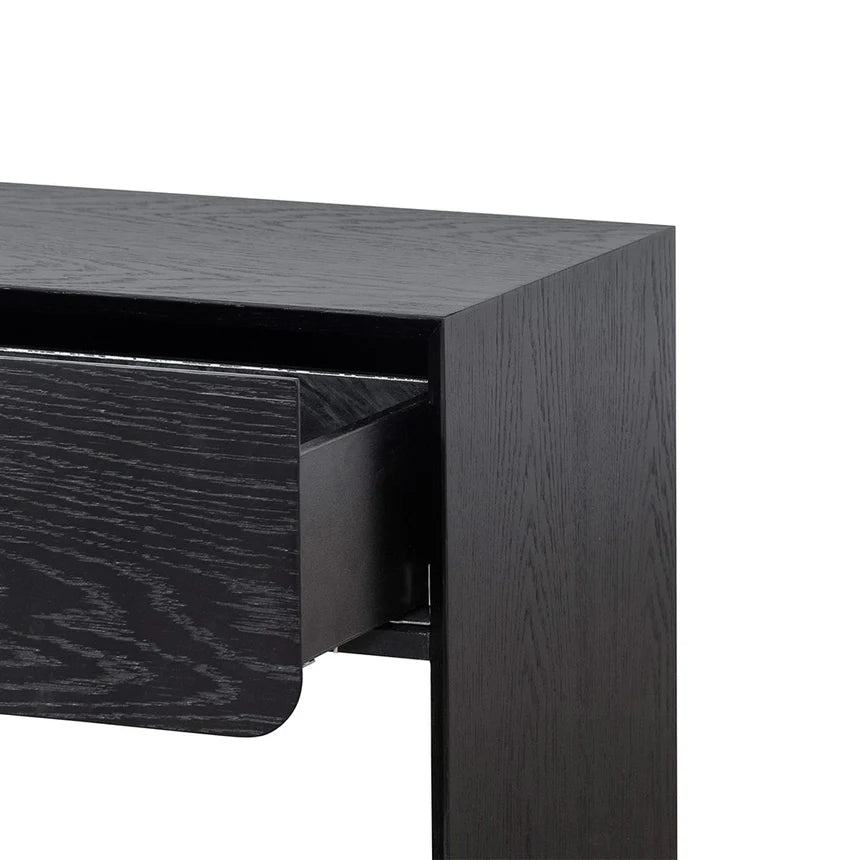 Natural Oak Bedside Table 55cms - Black