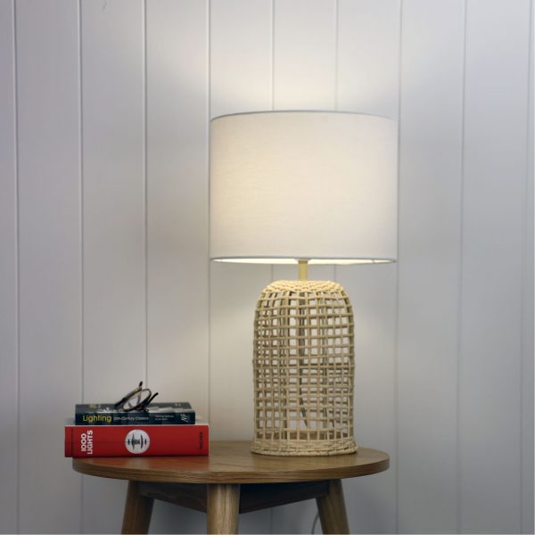 Natural Rattan Lamp Base with Shade