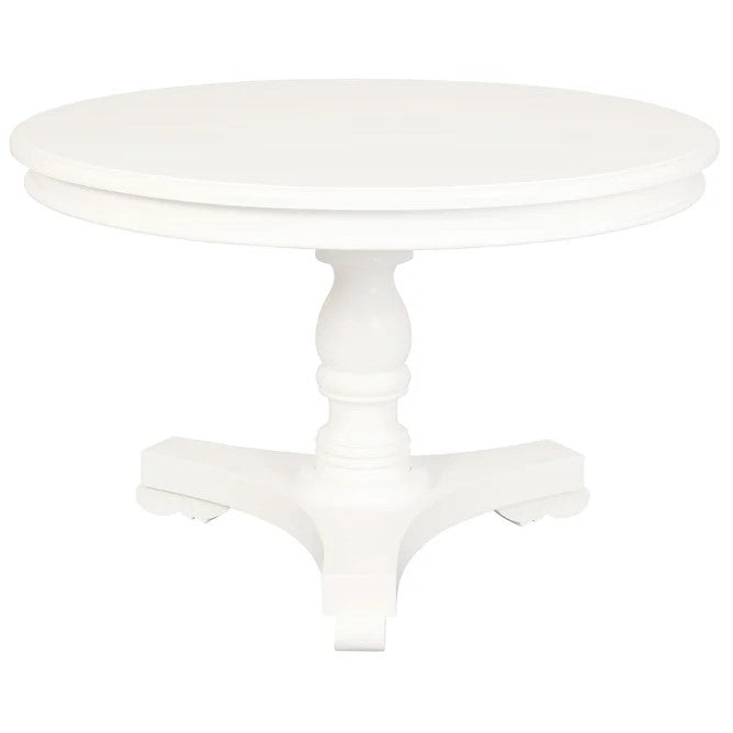 Natural  Round Dining Table 120 cm - White