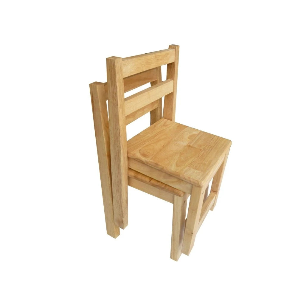 Natural Rubberwood Standard Chairs - Set of 2