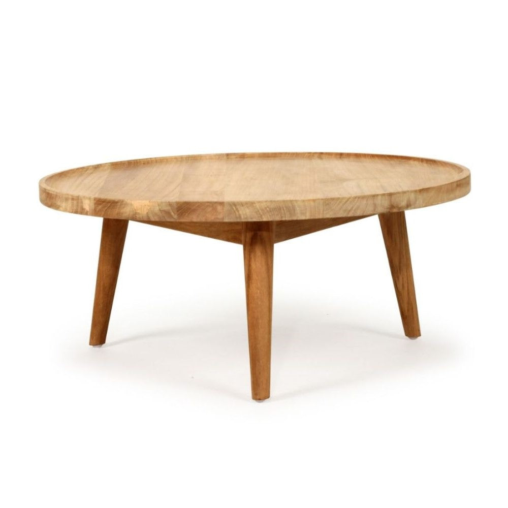 Natural Teak Wood Round Coffee Table - 70cms