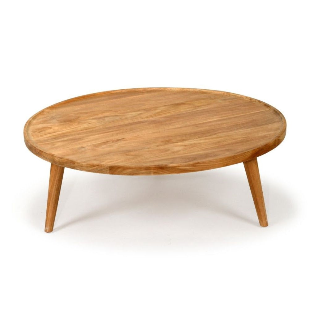 Natural Teak Wood Round Coffee Table - 70cms