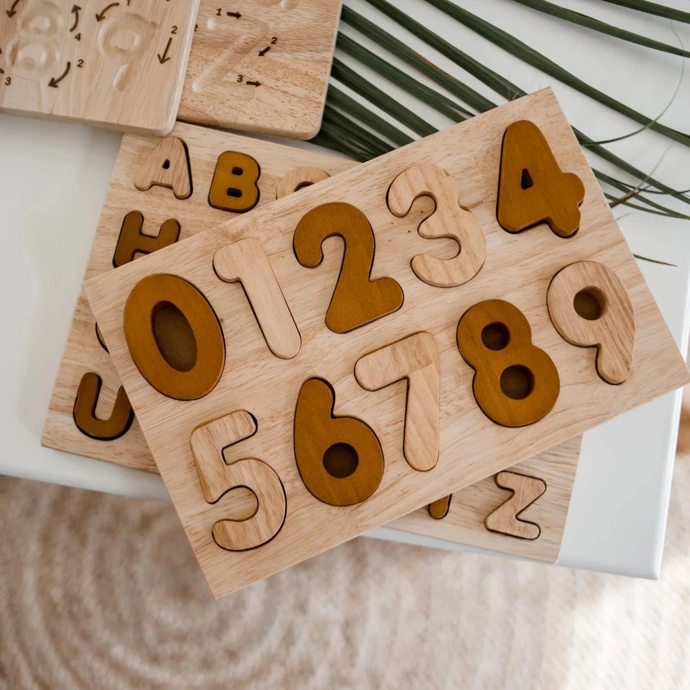 Natural Tone Wooden Number Puzzle