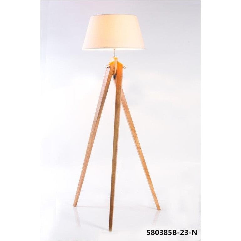 Natural Twist Tripod Floor Lamp with White Shade