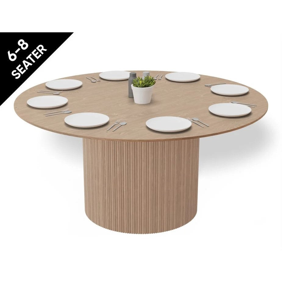 Natural Wood Modern Dining Table 155cms (Available in 2 Colors)