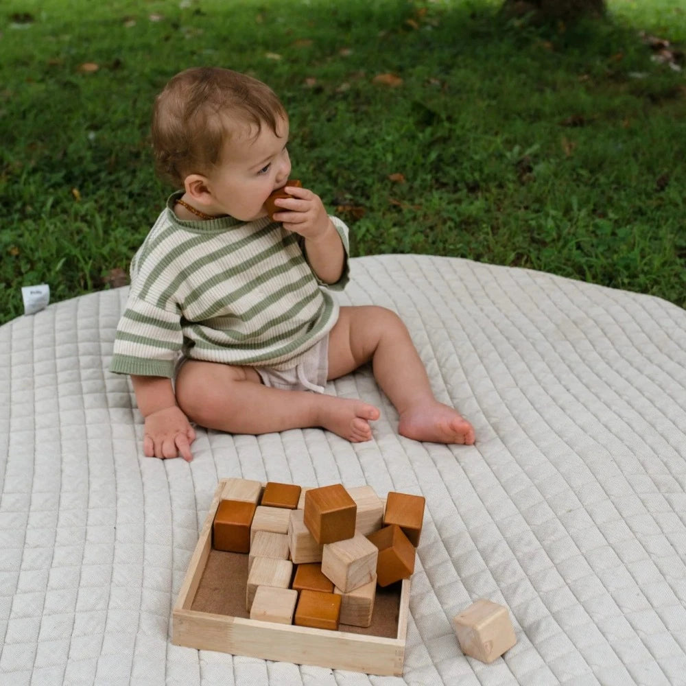 Natural Wooden First Block Set - 25 Cubes