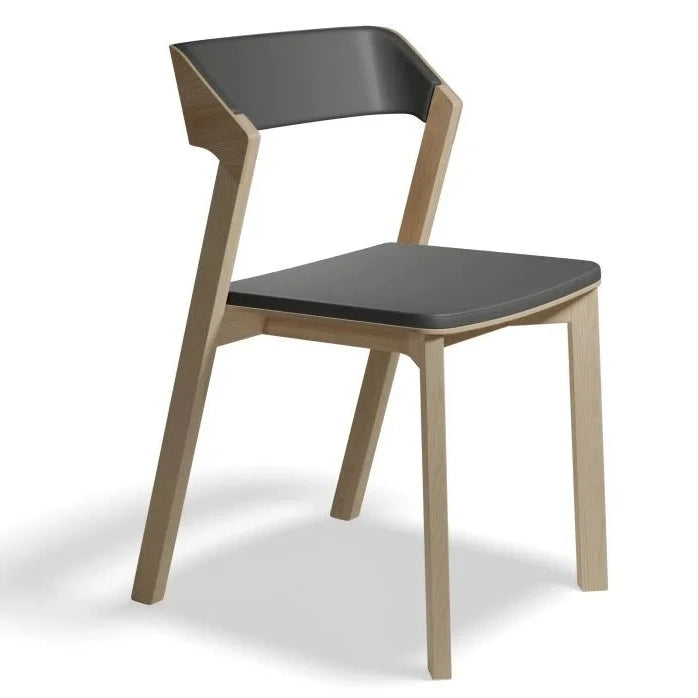 Natural Woodgrain Black Pad Dining Chair