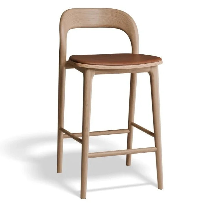 Natural Woodland Padded High Stool 66cms (Available in 4 Colors)