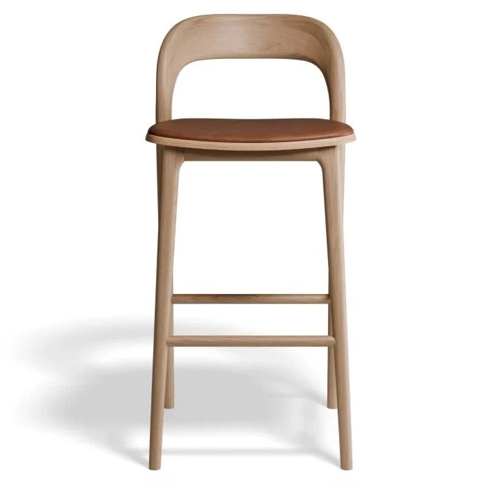 Natural Woodland Padded High Stool 75cms (Available in 4 Colors)