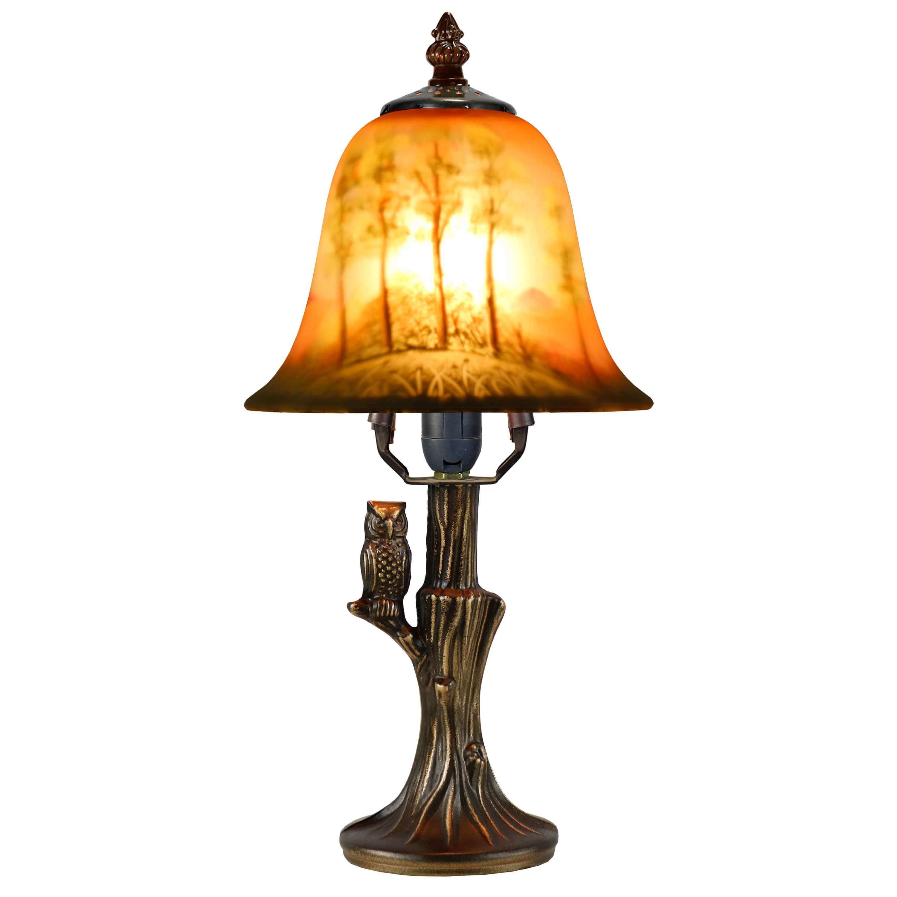 Nature's Hand Painted Bell Shaped Table Lamp