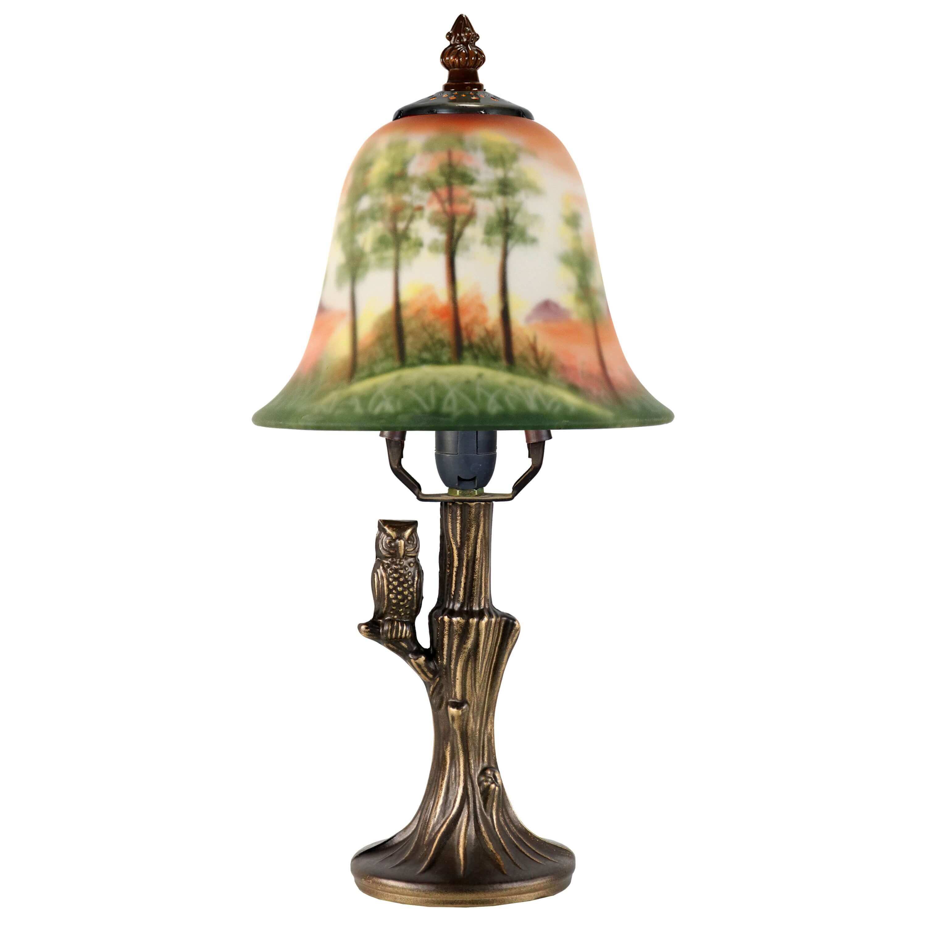 Nature's Hand Painted Bell Shaped Table Lamp