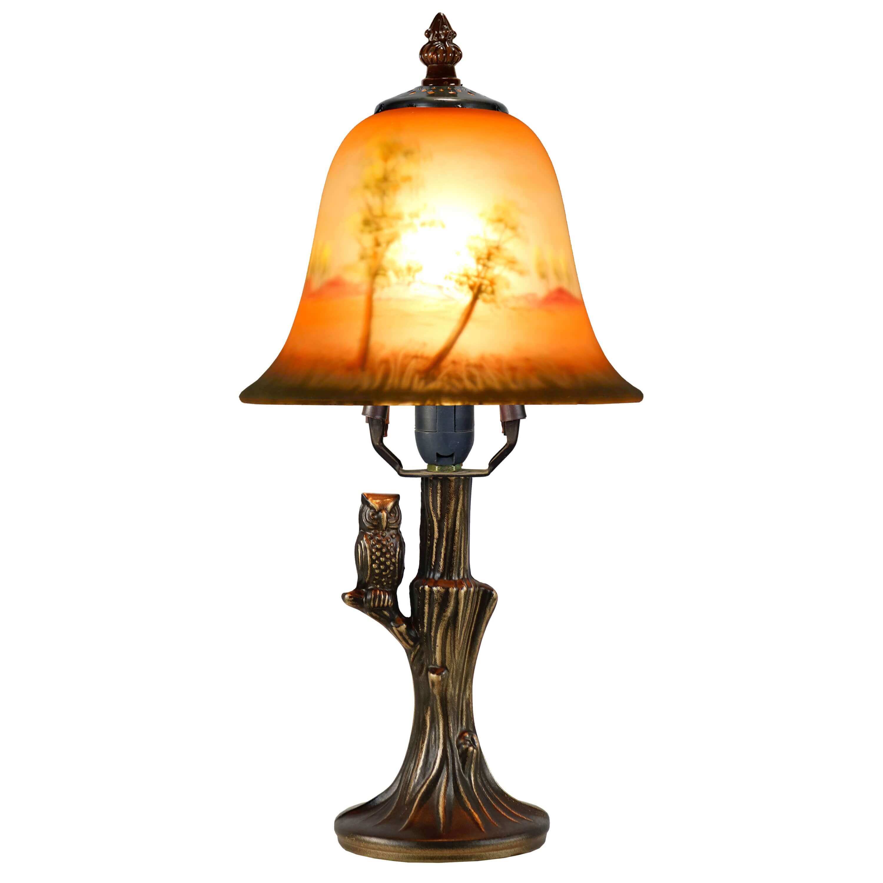 Nature's Hand Painted Bell Shaped Table Lamp