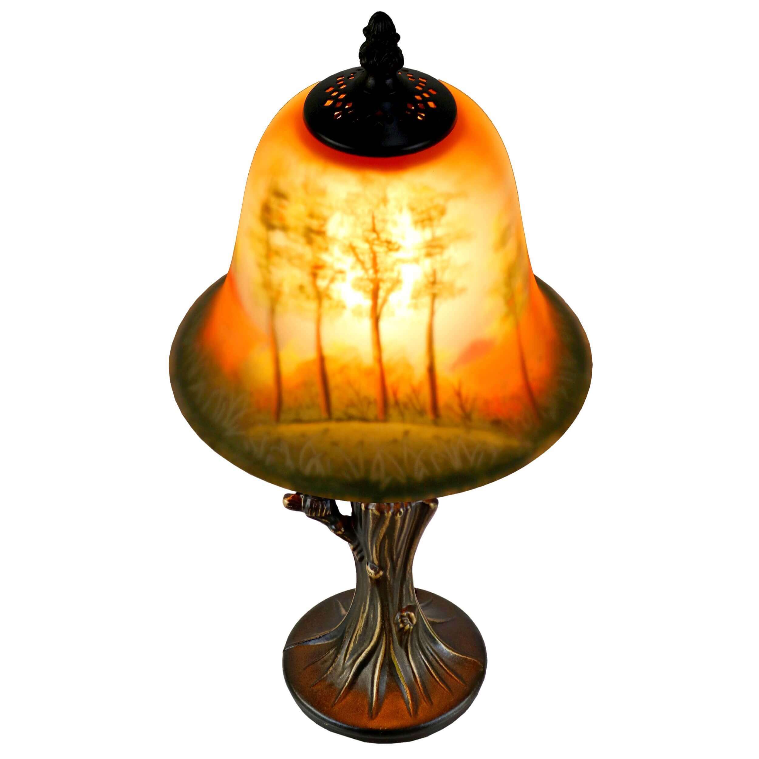 Nature's Hand Painted Bell Shaped Table Lamp