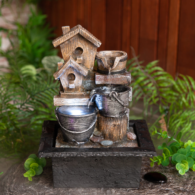 Nature Indoors Birds Nest Water Fountain