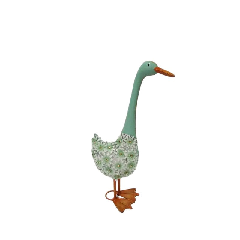 Natures Art Duck with Flowers - 30.5x16x53cms