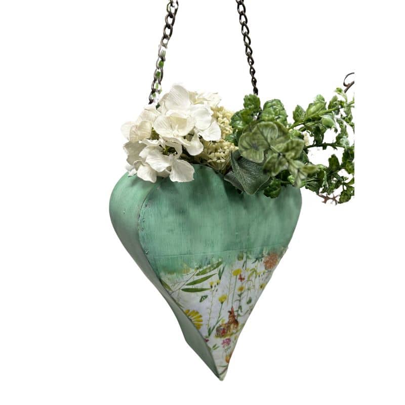 Natures Art Summer Garden Hanging Heart Planter