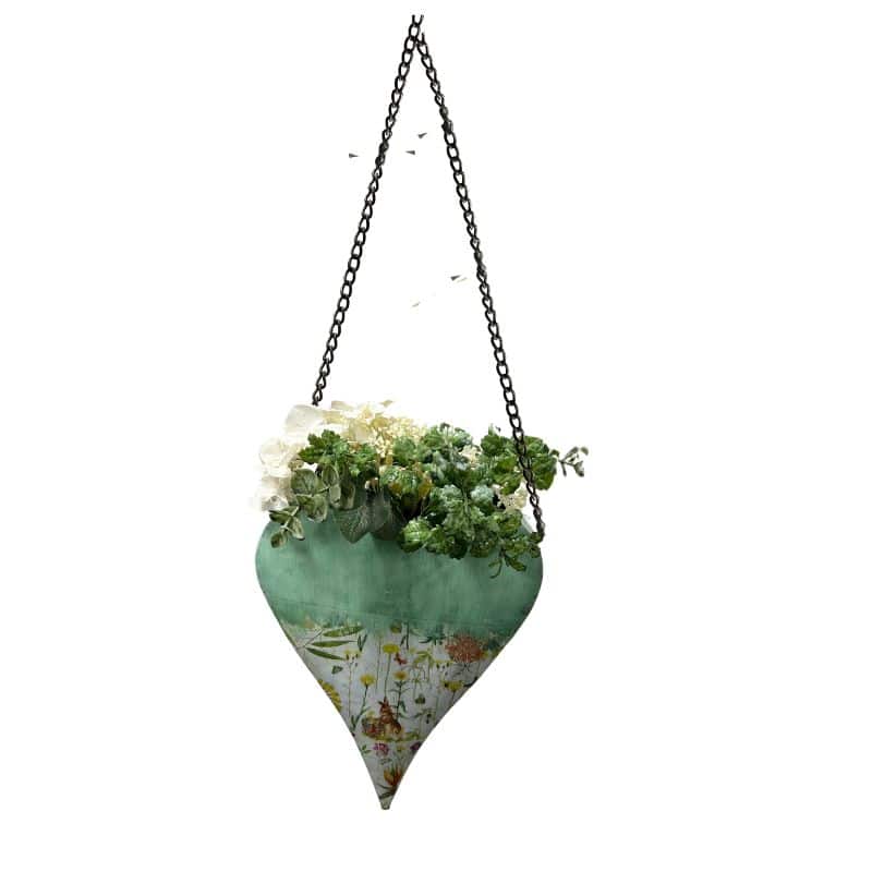 Natures Art Summer Garden Hanging Heart Planter