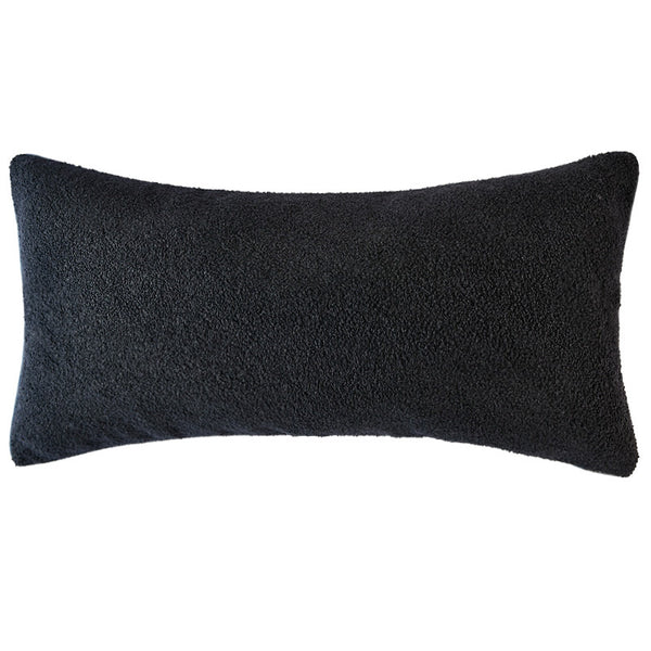 Navy Blue Boucle Cushion with Feather Insert - 80x40cms