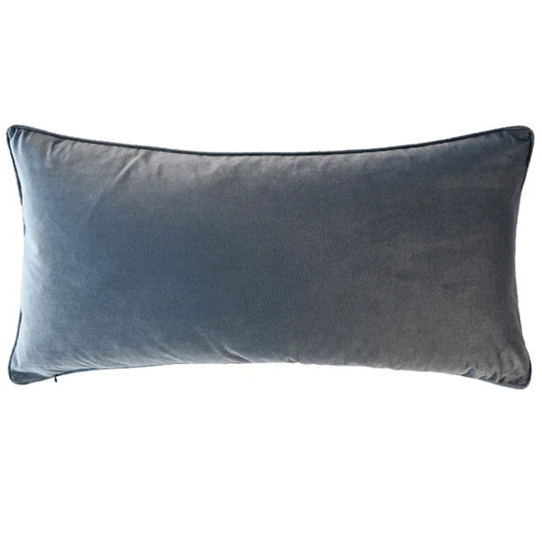 Navy Blue Boucle Cushion with Feather Insert - 80x40cms