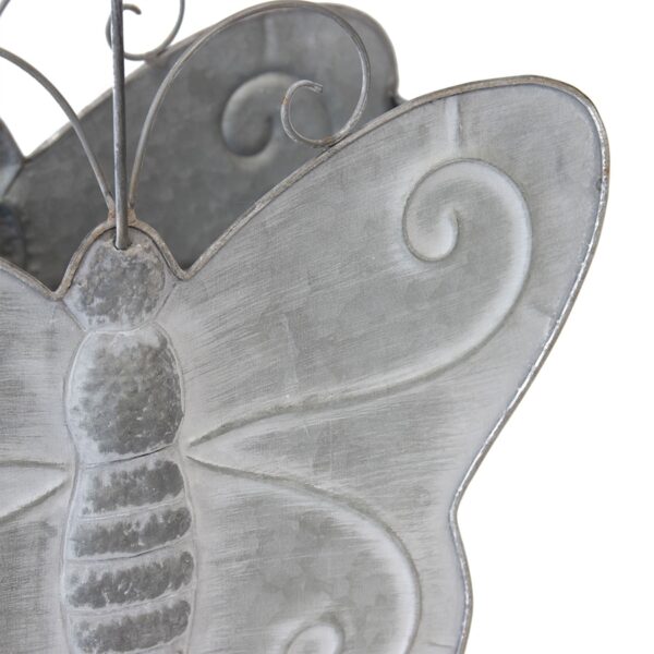 Nested Distressed-Finish Butterfly Outdoor Planters Set Of 2