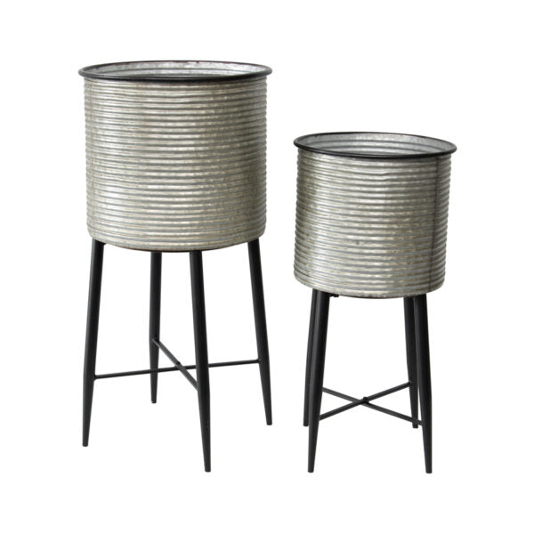 Nested Industro Chic Stilted Pot Planters Set Of 2