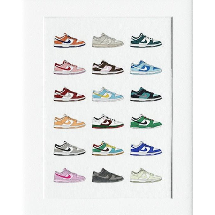 Nike Dunks Mounted Print Wall Decor - 40x50cms